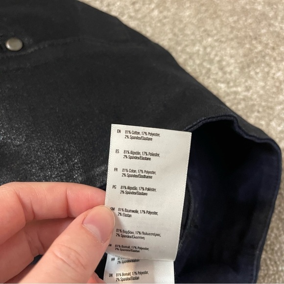 SPANX Alexia Black Wax Denim Leggings - Picture 6 of 10